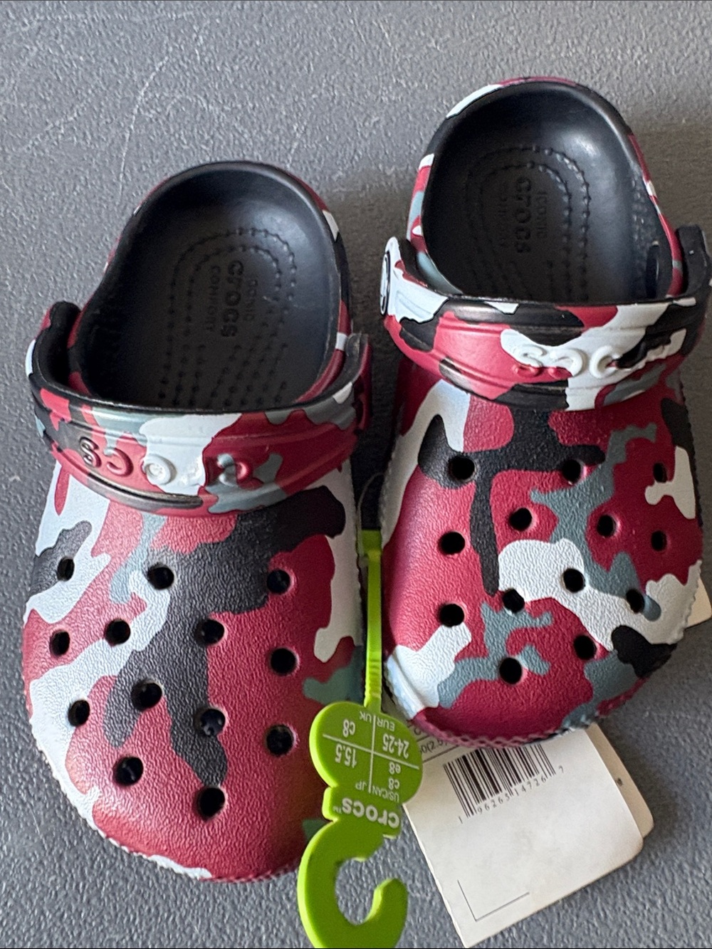 CROCS Kids' Clog in Red, Black & White Camo